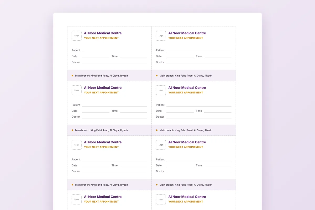 Appointment cards