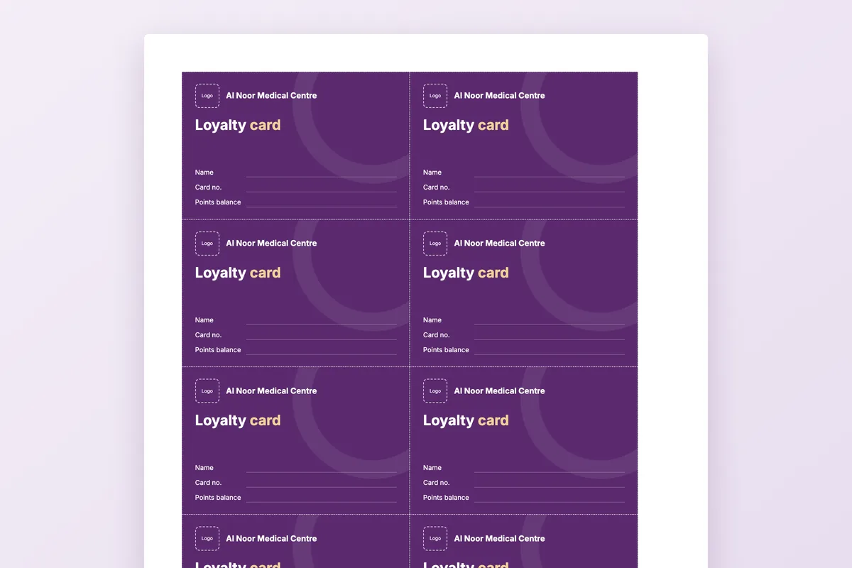 Loyalty card and rules