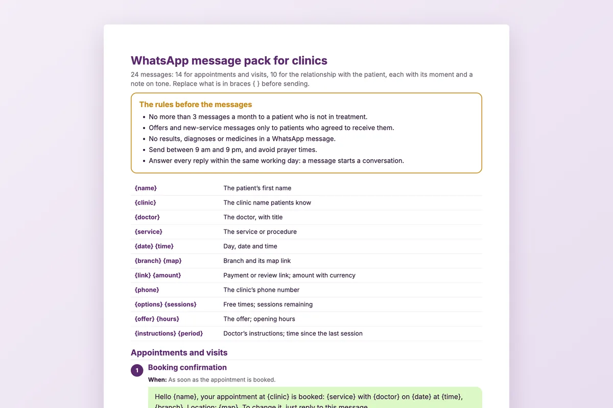 WhatsApp message pack